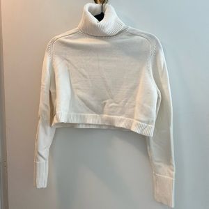 Cropped White Zara Turtleneck Sweater